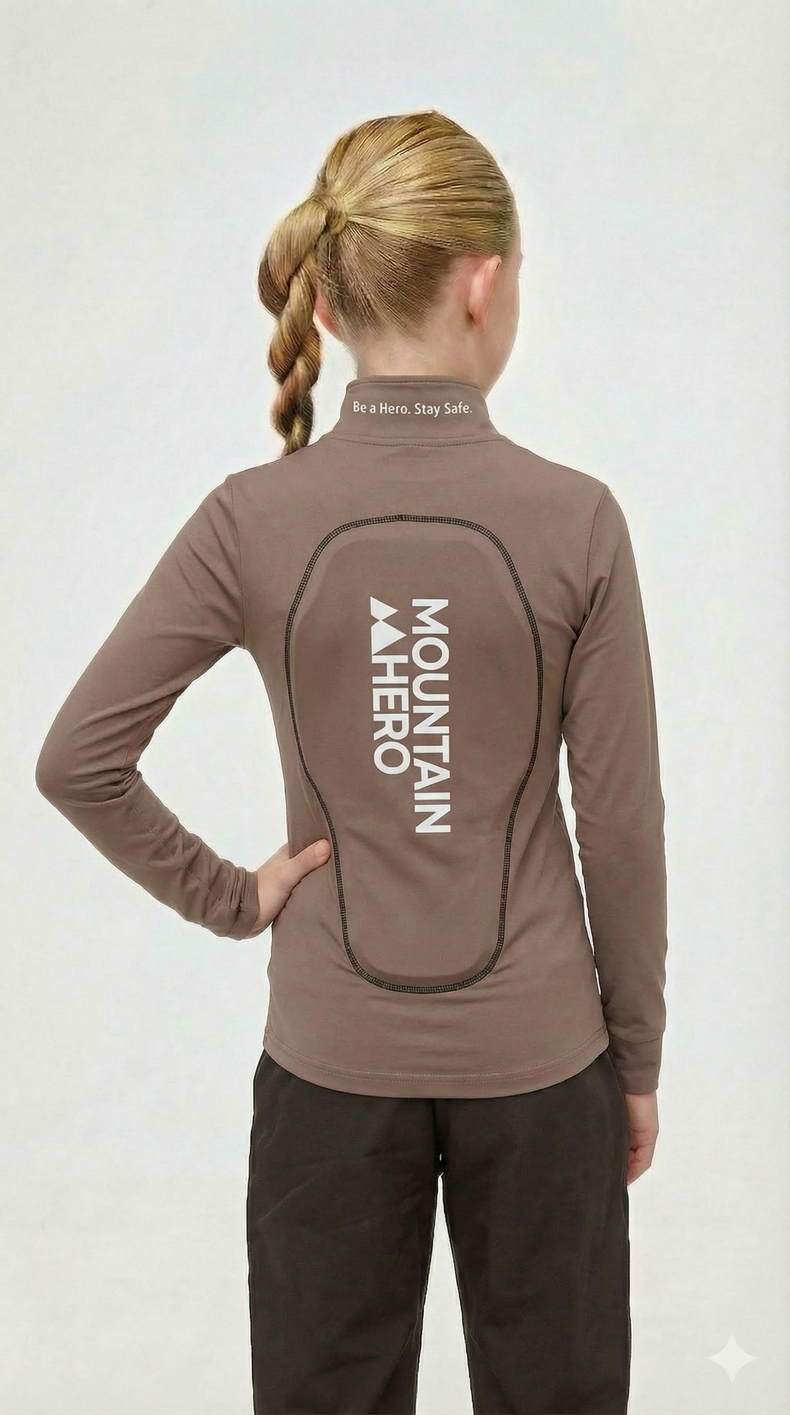 Skipully met rugbeschermer kinderen bruin