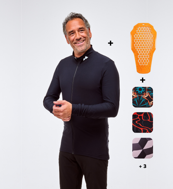 Starterset heren rugberschermer en 2 pullies 